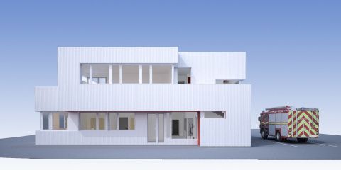 Diseño proyectado para el parque de bomberos de Bembibre