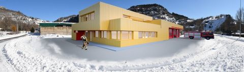 Imagen del diseño del parque de bomberos de Pola de Gordon