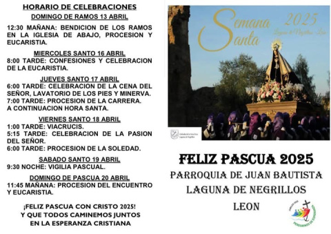 Programa Semana Santa Laguna de Negrillos 2025