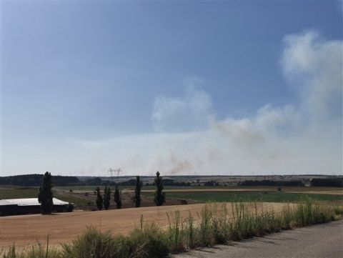 La nube de humo desde Valderas